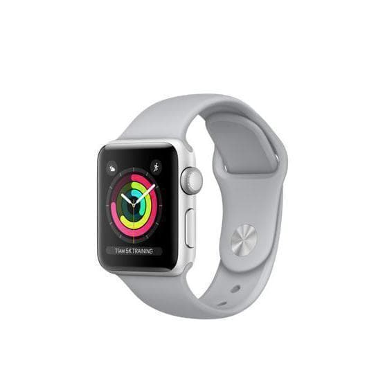 Apple Watch (Series 3) 42 mm - Aluminium Silber - Armband Sportarmband Grau