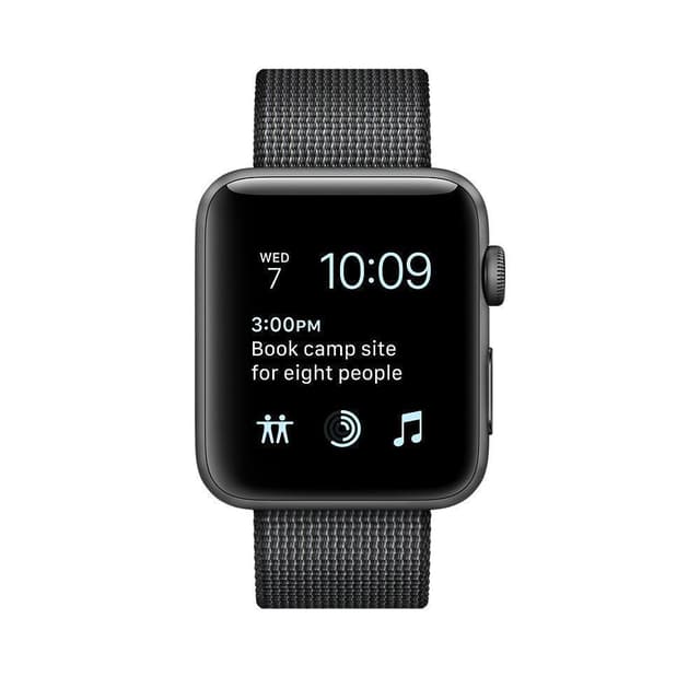Apple Watch (Series 4) GPS 44 mm - Aluminium Space Grau - Sportarmband Schwarz