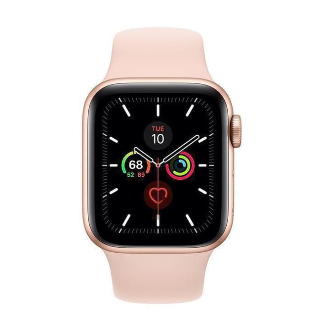 Apple Watch (Series 5) September 2019 44 mm - Aluminium Gold - Armband Sportarmband Rosa