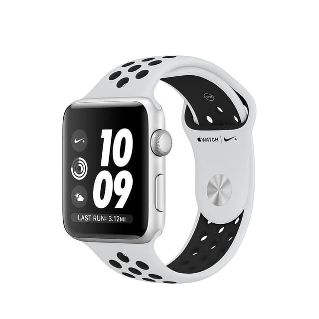 Apple Watch (Series 3) GPS 42 mm - Aluminium Silber - Nike Sportarmband Silber
