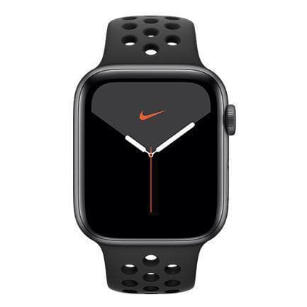 Apple Watch (Series 5) September 2019 44 mm - Aluminium Space Grau - Armband Nike Sportarmband Schwarz