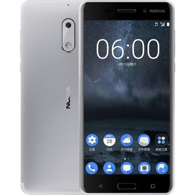 Nokia 6 32 GB Dual Sim - Silber - Ohne Vertrag