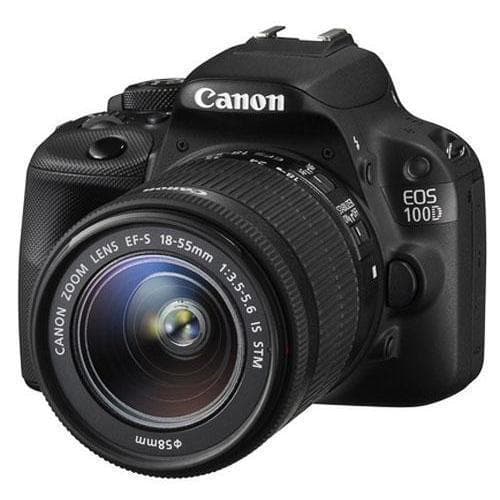 Spiegelreflexkamera Canon EOS 100D Schwarz + Objektiv Canon EF-S 18-55 mm f/3.5-5.6 IS STM