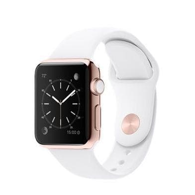 Apple Watch (Series 3) September 2017 38 mm - Aluminium Roségold - Armband Sportarmband Weiss
