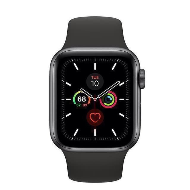 Apple Watch (Series 5) September 2019 40 mm - Aluminium Space Grau - Armband Sportarmband Schwarz