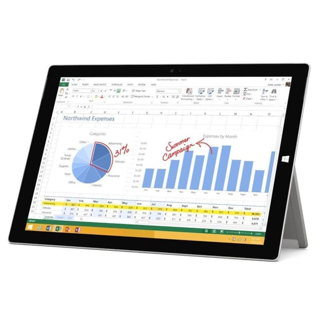 Microsoft Surface Pro 3 12" Core i3 1,5 GHz - SSD 64 GB - 4GB AZERTY - Französisch