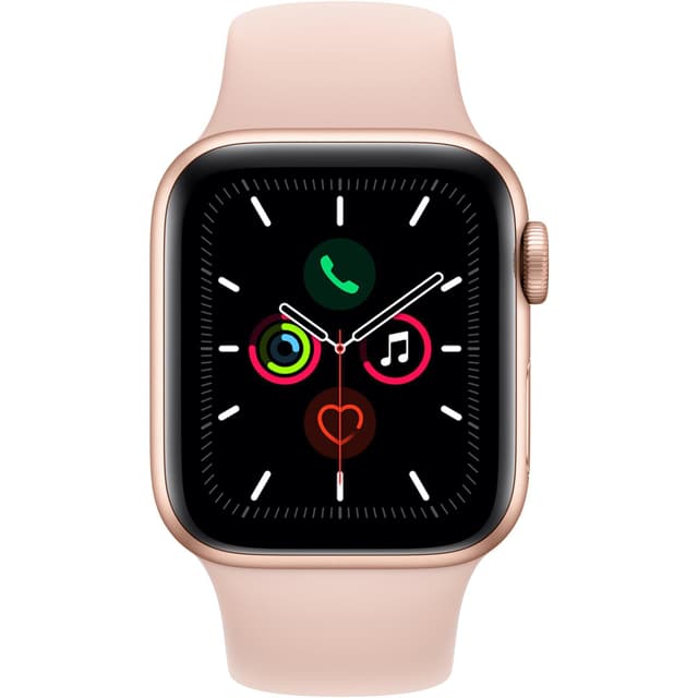 Apple Watch (Series 5) GPS + Cellular 40 mm - Aluminium Gold - Sportarmband Sandrosa