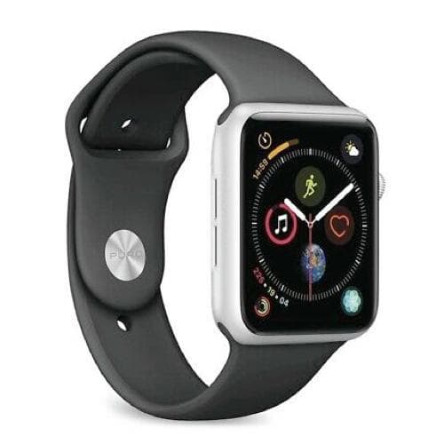 Apple Watch (Series 4) GPS 44 mm - Aluminium Silber - Sportarmband Schwarz