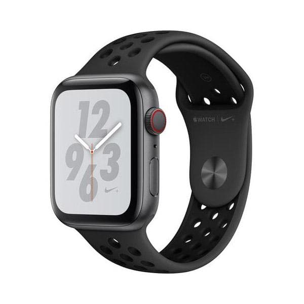 Apple Watch (Series 4) September 2018 44 mm - Aluminium Space Grau - Armband Nike Sportarmband Space Schwarz