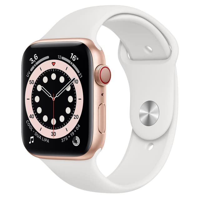 Apple Watch (Series 5) September 2019 40 mm - Aluminium Gold - Armband Sportarmband Weiß