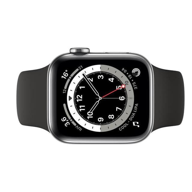 Apple Watch (Series 3) September 2017 38 mm - Aluminium Silber - Armband Sportarmband Schwarz