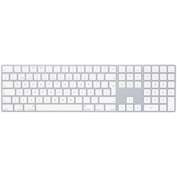 Magic Keyboard (2017) mit Ziffernblock Wireless - Weiß - QWERTY - Portugiesisch
