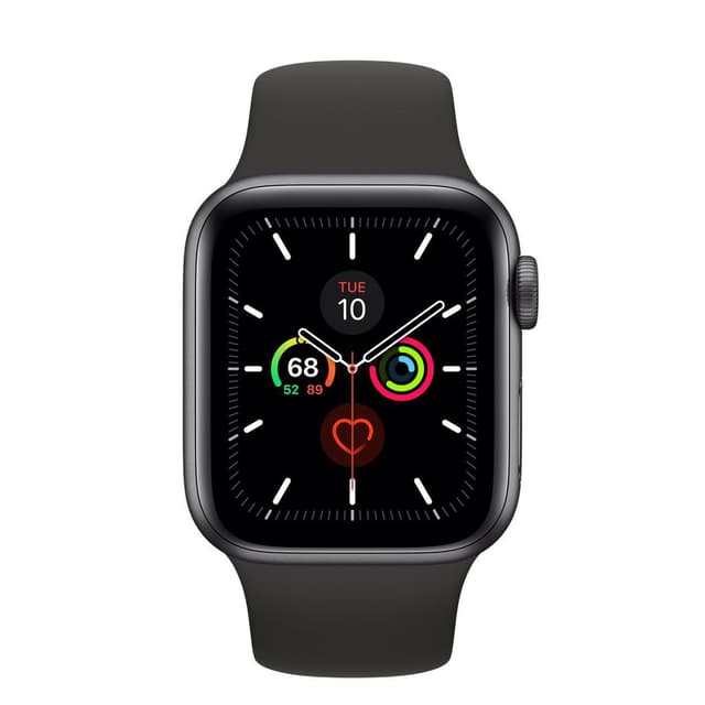 Apple Watch (Series 5) GPS 44 mm - Titan Space Schwarz - Sportarmband Schwarz