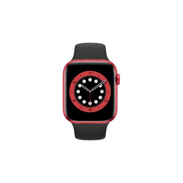 Apple Watch (Series 6) GPS 44 mm - Aluminium Rot - Sport loop Schwarz