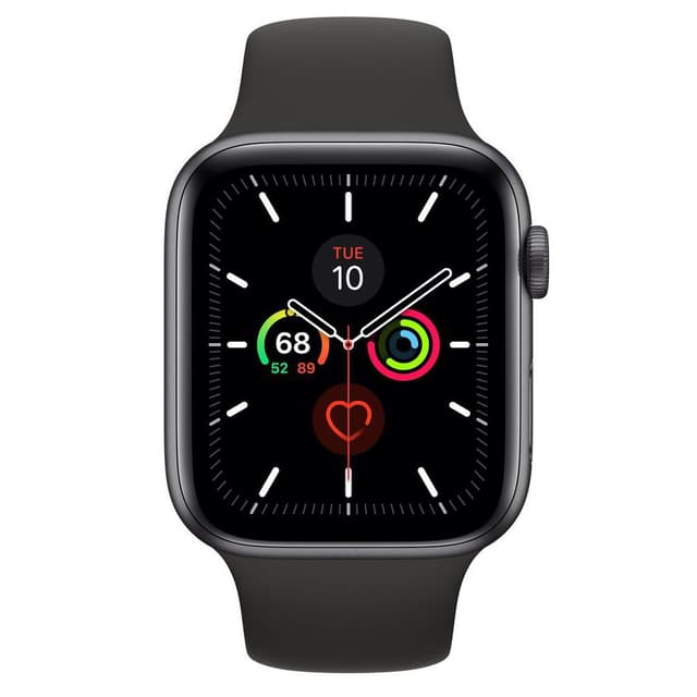 Apple Watch (Series 5) GPS 44 mm - Aluminium Grau - Sportarmband Schwarz