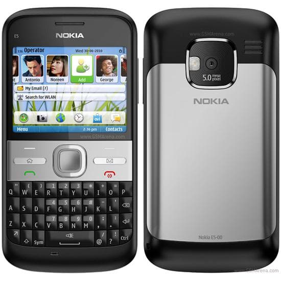 Nokia E5-00 - Schwarz/Silber- Ohne Vertrag