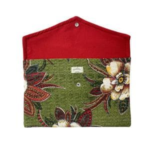 Pochette Pinch Blumen + rotes Fleece