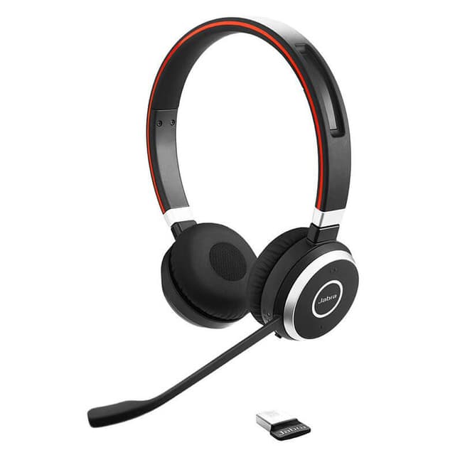 Kopfhörer Bluetooth mit Mikrophon Jabra Evolve 65 - Schwarz/Rot