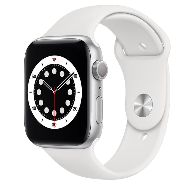 Apple Watch (Series 6) September 2020 40 mm - Aluminium Silber - Armband Sportarmband Weiß